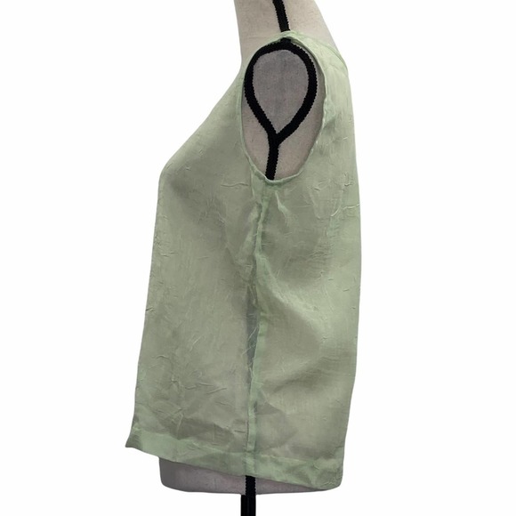 TOP Season Sage Light Green Sleeveless Round Neck Tank Top Blouse - Picture 3 of 10